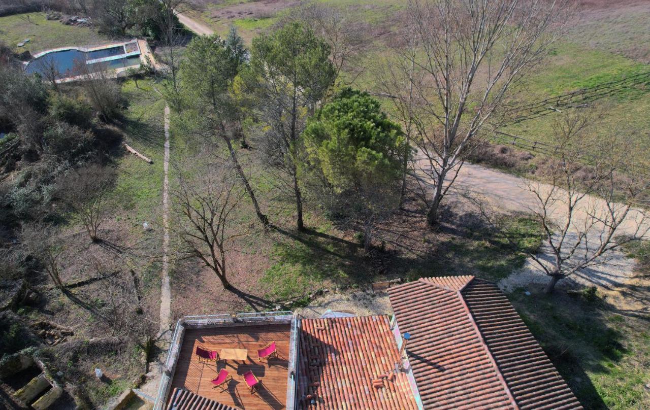Grand Gite Les Cabanes De Fallot Pour 19 Personnes - Piscine Naturelle L'isle-Bouzon Exterior foto